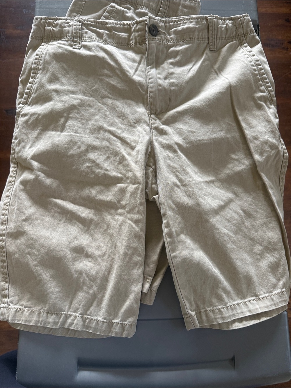 Boys Casual Cotton Shorts in Light Khaki